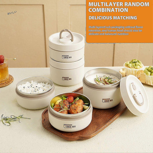 Portable Insulated Lunch Container Set Multi-layer Combination Picnic Lunch Box_