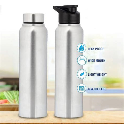 Stainless Steel (Straight Water Bottle) - 750ml | Durable Design, Easy To Clean, Suitable For Hot And Cold Beverages, Versatile Mug And Bottle Combo